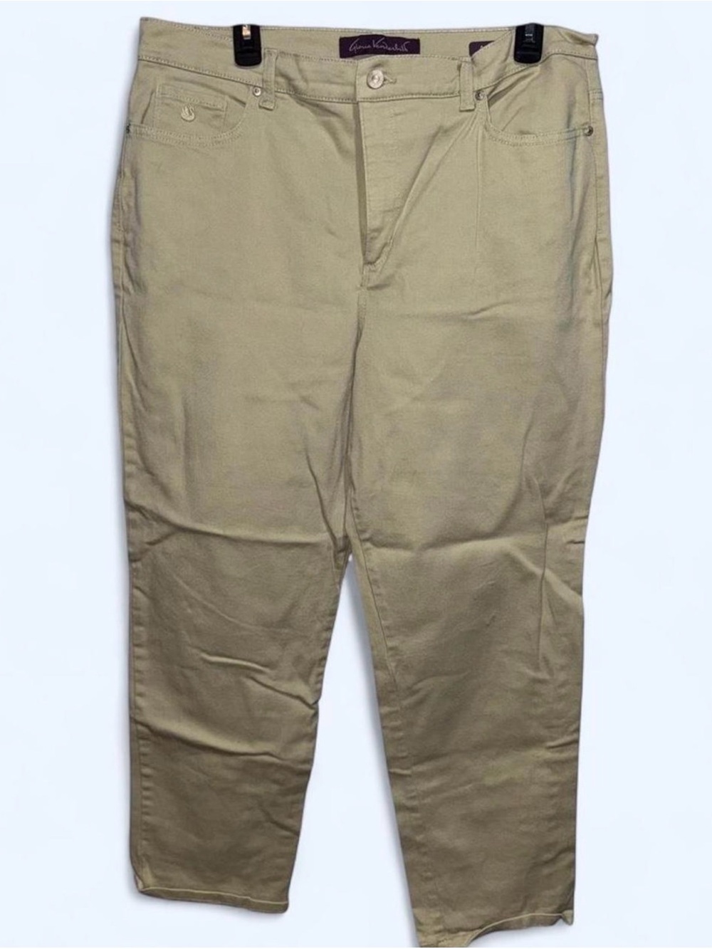 Gloria Vanderbilt Tan Chinos Classic Straight-Leg Timeless Style